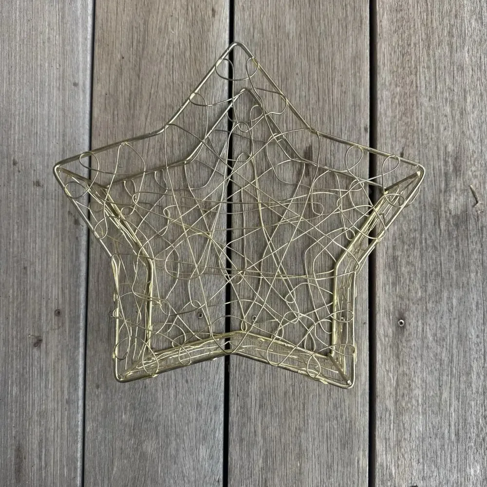 Gold Star Wire Whimsy Caged Basket Whimsygoth Celestial Decor